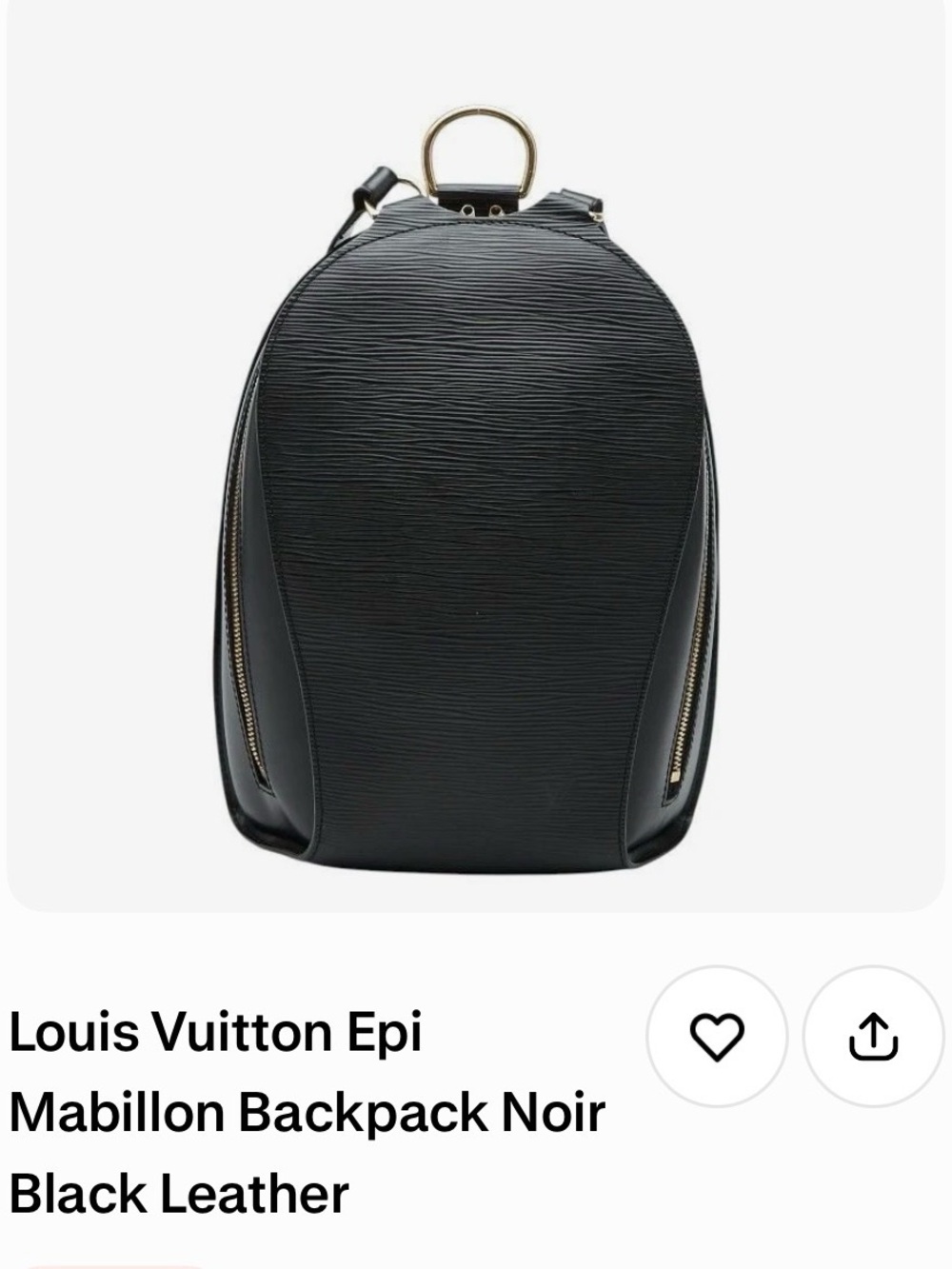 Louis Vuitton Noir Epi Leather Mabillon Backpack with Gold Hardware